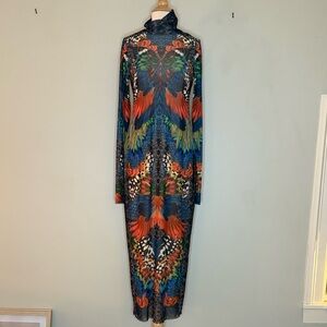 AFRM XL Mesh Maxi Turtleneck Dress